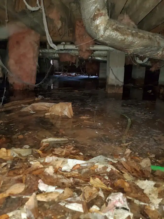 Crawl space flood assessment for Commercial Water Damage Restoration in Duryea